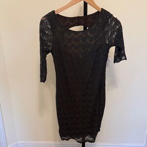 Free people Elegant Black Lace Dress